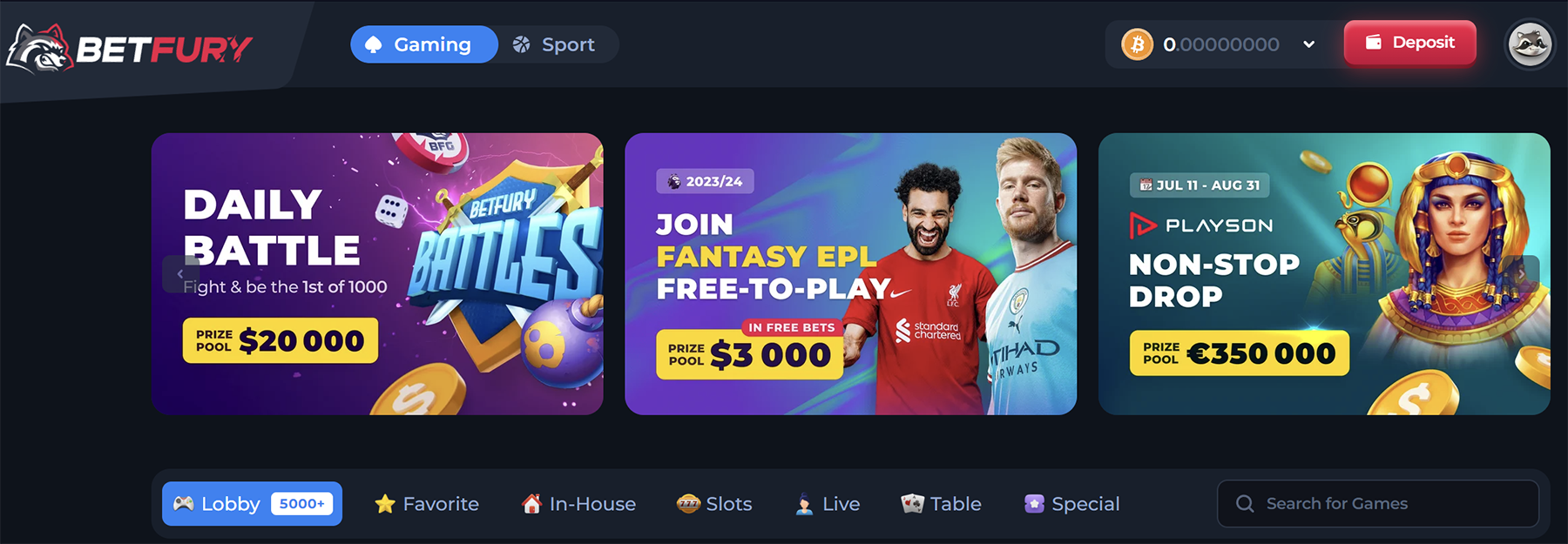 Betfury welcome bonus